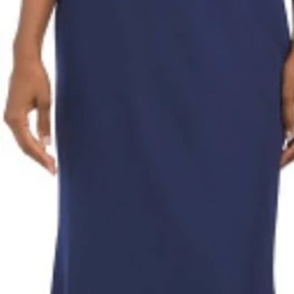 NWT JS Collection Lilah Bow Detail One-Shoulder Mermaid Gown maxi Blue  Size 10 - Picture 7 of 7